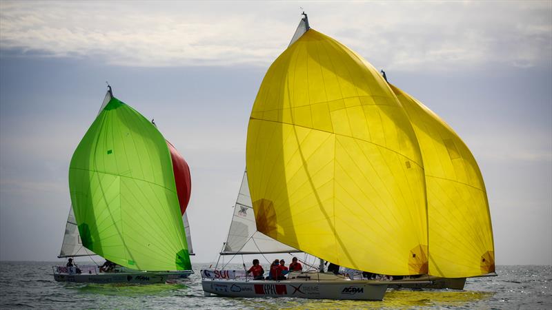 Student Yachting World Cup day 4 photo copyright Icarus Sailing Media taken at Club Nautique de Pornic and featuring the J80 class