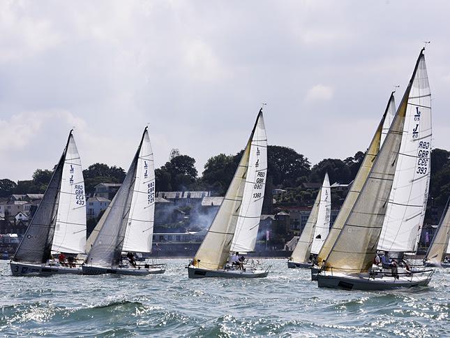 Jasmine, JAT, Purple Haze & J-Spot Team Strathcylde on day 1 of Aberdeen Asset Management Cowes Week - photo © Rick Tomlinson / www.rick-tomlinson.com