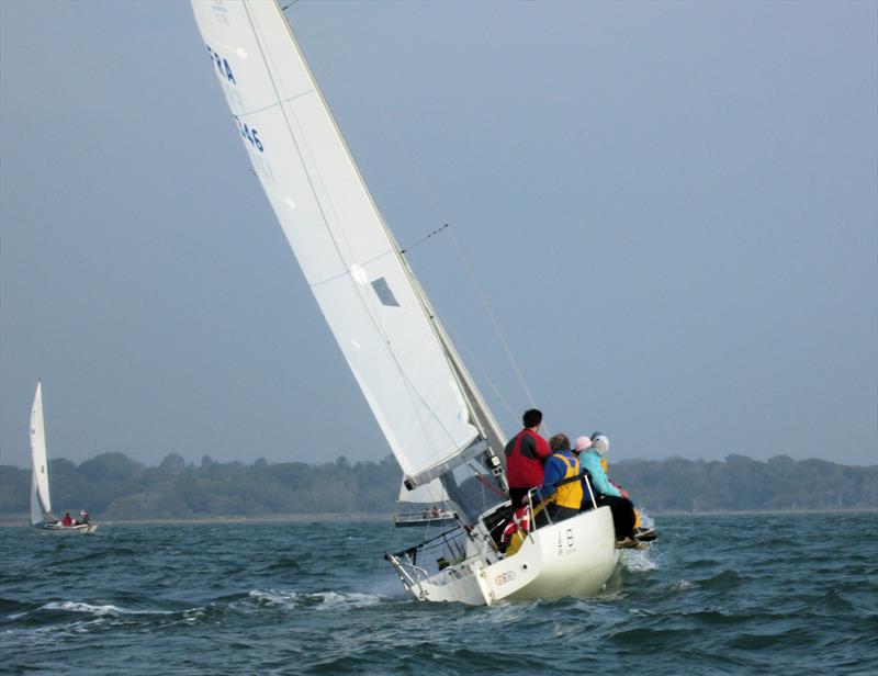 Andrew Hurst's Fudicial during Lymington Town SC Solent Circuit Race 1 photo copyright Steve Underwood taken at Lymington Town Sailing Club and featuring the J80 class