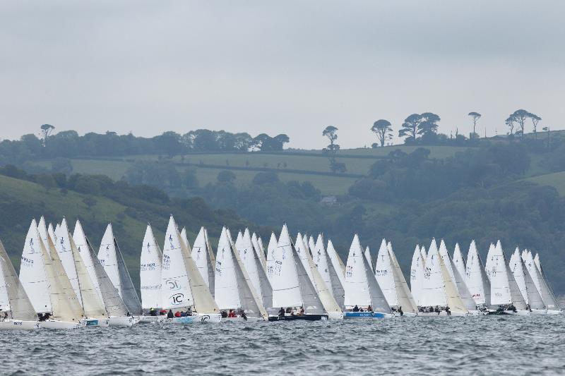 Fleet during the 2012 J/80 Worlds in Dartmouth photo copyright Tim Wright / www.photoaction.com taken at Royal Dart Yacht Club and featuring the J80 class