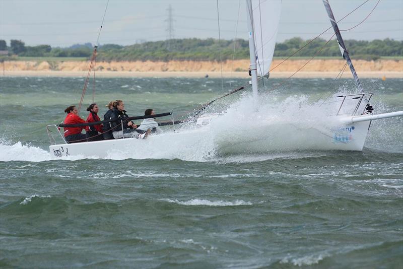 Wildcat 3 at the Dubarry Women's Open Keelboat Championship 2017 photo copyright Trevor Pountain taken at Hamble River Sailing Club and featuring the J80 class