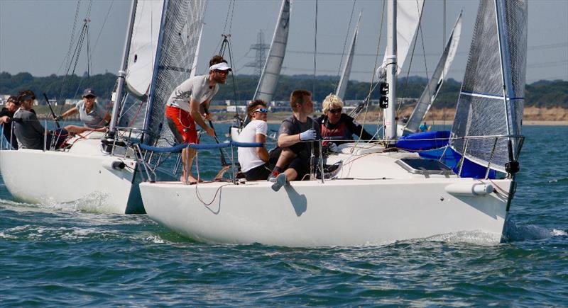 Luke Patience on Ryoko Meka during the J/80 Open Nationals at Hamble - photo © Louay Habib / RSrnYC