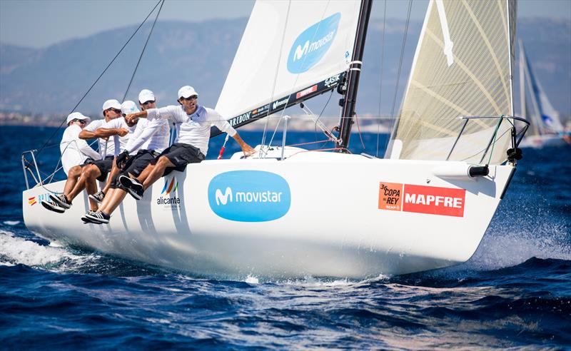 Bribon Movistar, winner of Herbalife J80 and Trofeo Especial MAPFRE monotype at the 36th Copa del Rey MAPFRE photo copyright Tomas Moya / Copa del Rey MAPFRE taken at Real Club Náutico de Palma and featuring the J80 class