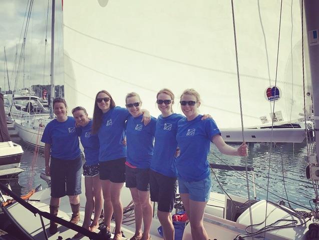 'The Rockets' (l-r) Louise Johnson, Andrea Downham, Lucy Burn, Jen Dodds, Rachel Jackson, Pippa Kilsby photo copyright Louise Johnson / Chris Dodds taken at Hamble River Sailing Club and featuring the J80 class