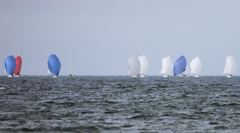 Racing on the final day of the J/80 Nationals in Christchurch Bay photo copyright Mark Jardine / YachtsandYachting.com taken at Royal Lymington Yacht Club and featuring the J80 class