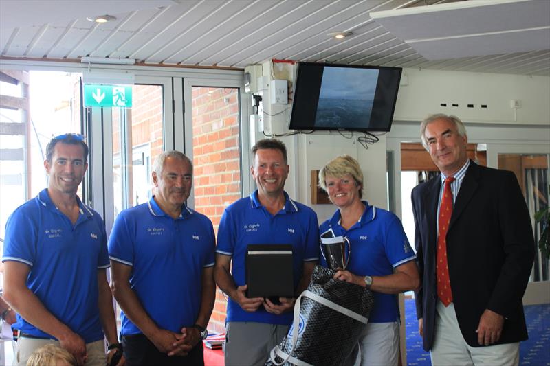 The team on No Regrets win the 2018 J/80 Nationals photo copyright RLymYC taken at Royal Lymington Yacht Club and featuring the J80 class