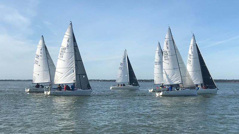 Race 3 J80 start in the of the LTSC Solent Circuit photo copyright LTSC taken at Lymington Town Sailing Club and featuring the J80 class