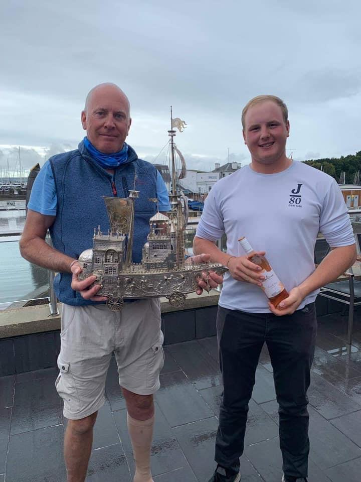 Dark and Stormy, sailed by Keith and Liam Willis, wins the 2020 Potter Ship Race photo copyright RLymYC taken at Royal Lymington Yacht Club and featuring the J80 class