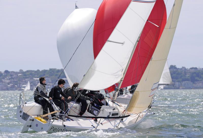 Racing of day 1 of the UK National Championship photo copyright Rick Tomlinson / www.rick-tomlinson.com taken at Royal Yacht Squadron and featuring the J80 class