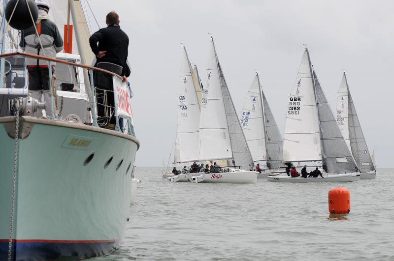 Racing of day 2 of the UK National Championship photo copyright Dave Kneale / Rick Tomlinson Photography taken at Royal Yacht Squadron and featuring the J80 class