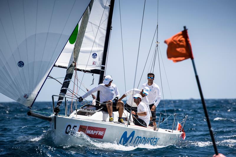 Bribon Movistar, Herbalife Nutrition  on day 1 of the 37th Copa del Rey MAPFRE in Palma photo copyright María Muiña / Copa del Rey MAPFRE taken at Real Club Náutico de Palma and featuring the J80 class