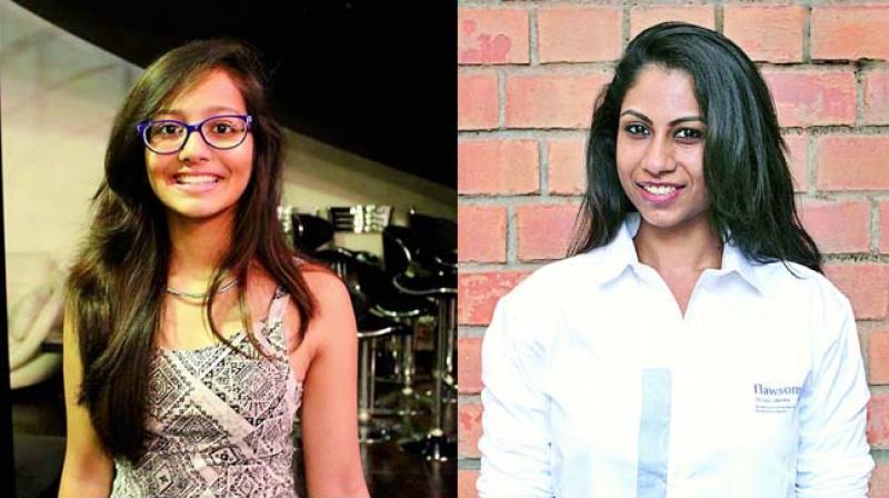 Ananya Chouhan (left) and Alekhya Maharaju photo copyright Deccan Chronicle taken at  and featuring the J80 class