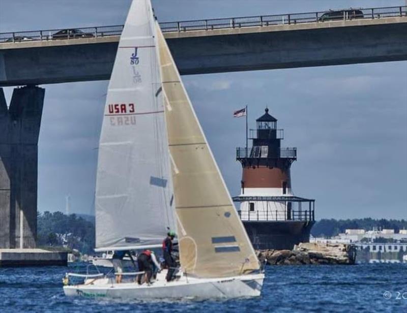 Gorgeous Rhode Island Three Bridge Fiasco photo copyright John Lincourt taken at Twenty Hundred Club and featuring the J80 class