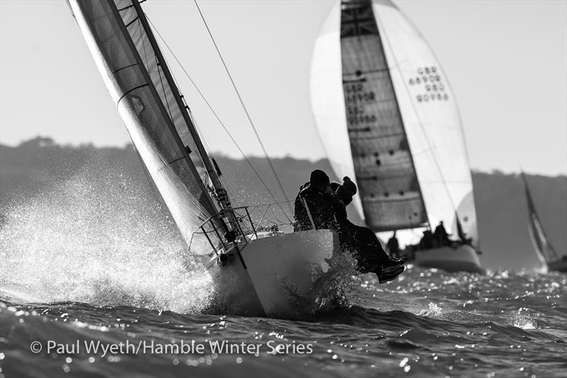 Justify, J80, during HYS Hamble Winter Series Race Week 8 photo copyright Paul Wyeth / www.pwpictures.com taken at Hamble River Sailing Club and featuring the J80 class