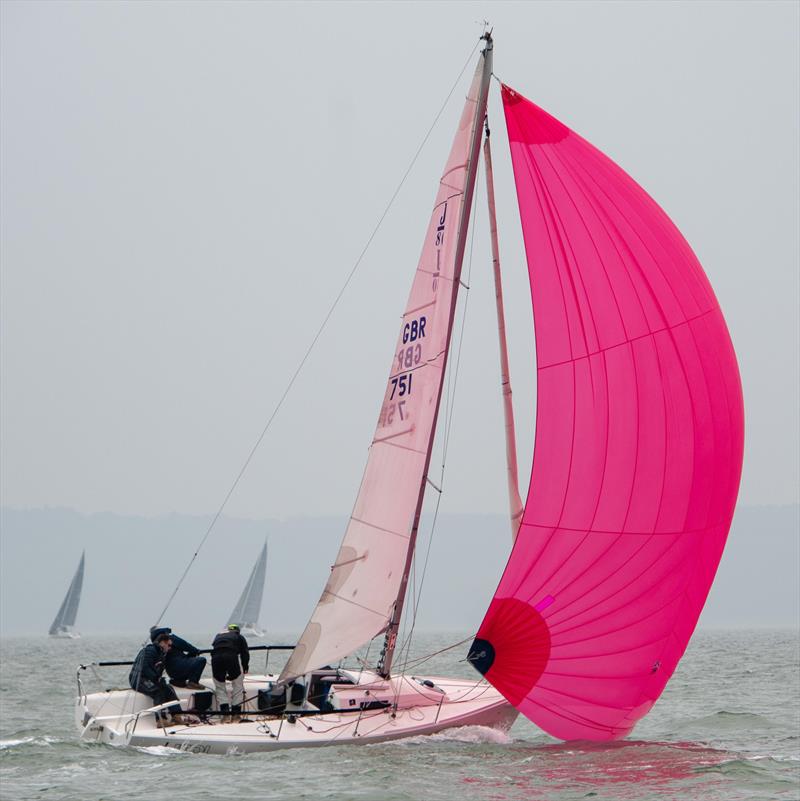 Keelboats racing in the Spring Series on the Solent photo copyright RLymYC taken at Royal Lymington Yacht Club and featuring the J80 class