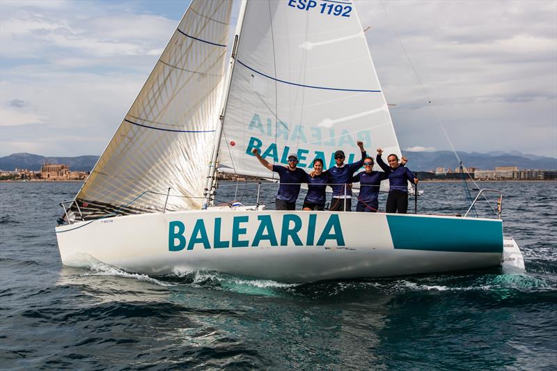 PalmaVela Day 4: Team Balearia RCNP, skippered by María Bover, winner in J80 photo copyright Laura G. Guerra / PalmaVela taken at Real Club Náutico de Palma and featuring the J80 class