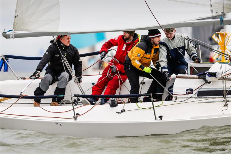 Justify - 42nd Hamble Winter Series - Week 7 photo copyright Paul Wyeth / www.pwpictures.com taken at Hamble River Sailing Club and featuring the J80 class