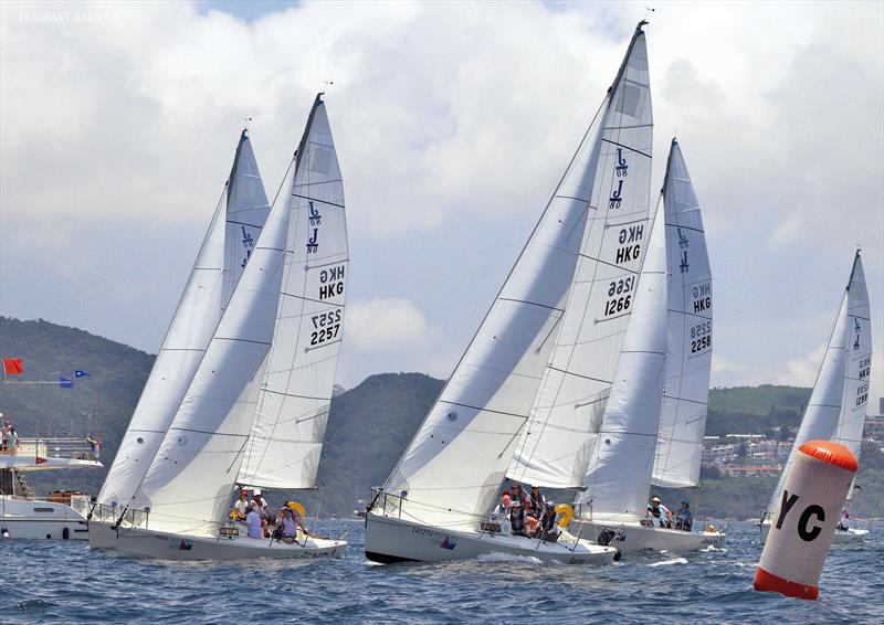 The J80, Jelik 6, leads off the line photo copyright HHYC taken at Hebe Haven Yacht Club and featuring the J80 class