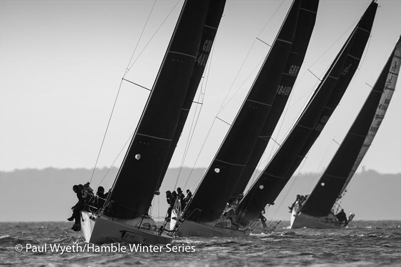 Raging Bull in week 6 of HYS Hamble Winter Series photo copyright Paul Wyeth / www.pwpictures.com taken at Hamble River Sailing Club and featuring the J/88 class