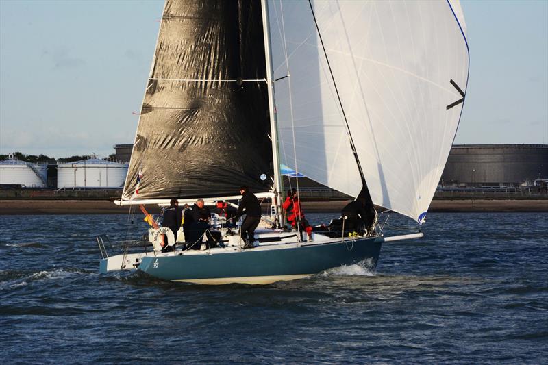 Nightjar during the HRSC Wednesday Evening Bottle Pursuit photo copyright Trevor Pountain taken at Hamble River Sailing Club and featuring the J92 class