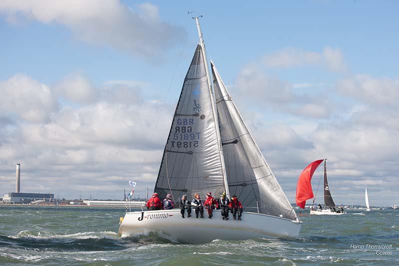 J'ronimo during week 4 of the HYS Hamble Winter Series photo copyright Hamo Thornycroft / www.yacht-photos.co.uk taken at Hamble River Sailing Club and featuring the J92 class