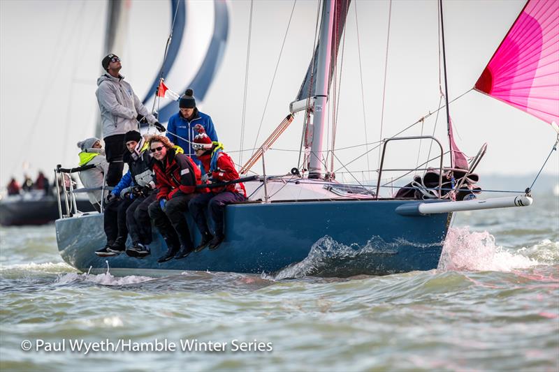 Nightjar during the HYS Hamble Winter Series week 5 photo copyright Paul Wyeth / www.pwpictures.com taken at Hamble River Sailing Club and featuring the J92 class