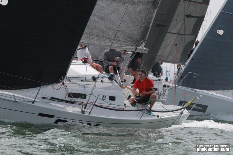 Andy Howe's J/97 Blackjack II at the 2016 Landsail Tyres J-Cup photo copyright Tim Wright / www.photoaction.com taken at Royal Southern Yacht Club and featuring the J/97 class