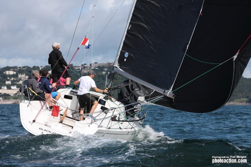 Annie & Andy Howe's J/97 Blackjack II on day 3 of the Landsail Tyres J-Cup in Partnership with B&G photo copyright Tim Wright / www.photoaction.com taken at Royal Torbay Yacht Club and featuring the J/97 class