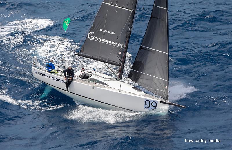 Disko Trooper Contender Sailcloth heads to sea in the 2021 Sydney Hobart Race photo copyright Bow Caddy Media taken at Cruising Yacht Club of Australia and featuring the J/99 class