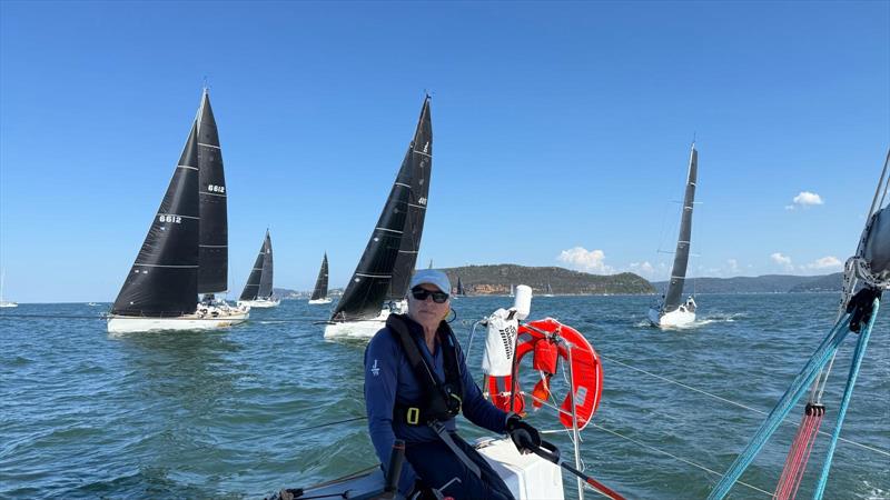 On board J99 Veloce looking back at same design Verite (sail 4411) in the race to Coffs - Pittwater to Coffs Harbour Yacht Race photo copyright Veloce taken at Royal Prince Alfred Yacht Club and featuring the J/99 class
