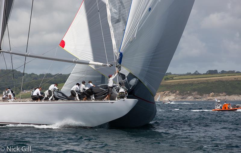 Day 5 of the J Class Falmouth Regatta photo copyright Nick Gill / www.nickgillphotos.com taken at Royal Cornwall Yacht Club and featuring the J Class class