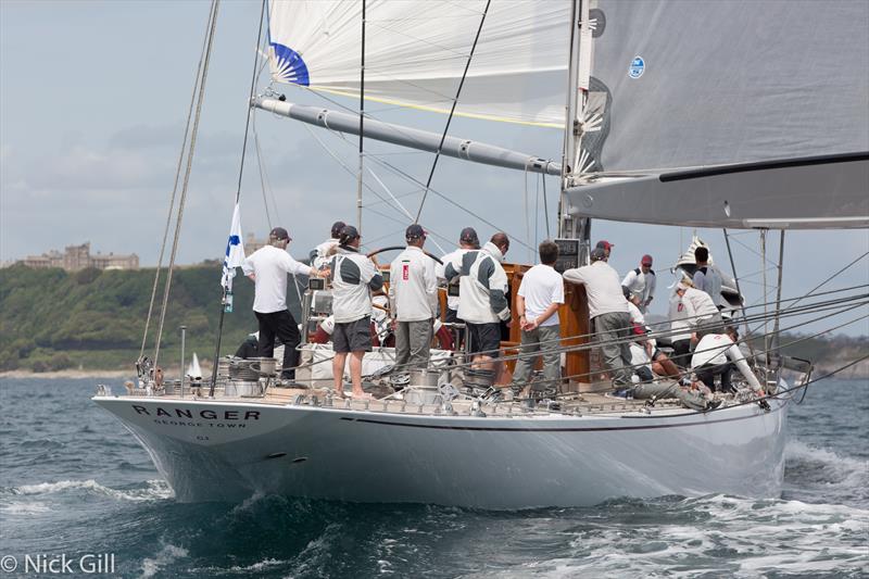 Day 5 of the J Class Falmouth Regatta photo copyright Nick Gill / www.nickgillphotos.com taken at Royal Cornwall Yacht Club and featuring the J Class class