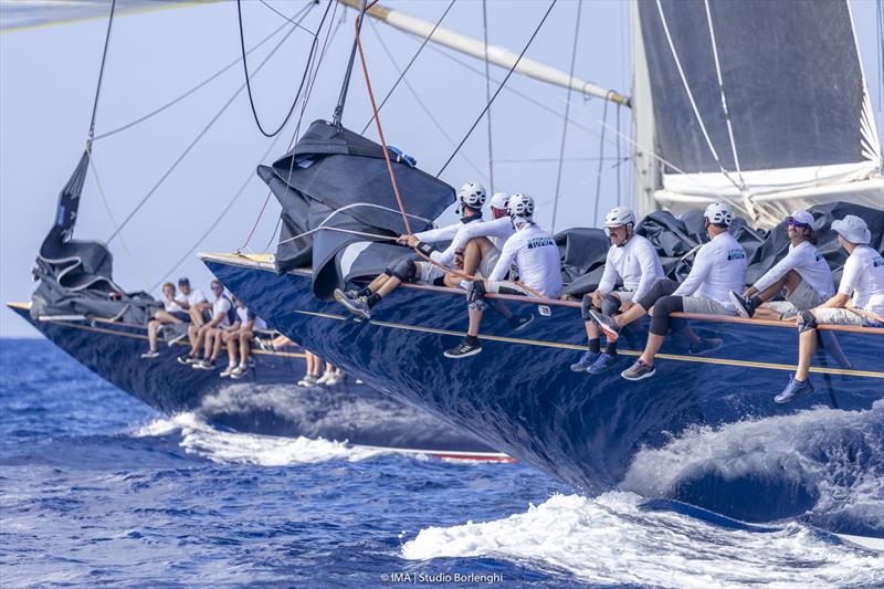 Further tight racing between the Js Velsheda and Topaz again went Velsheda's way on day 3 of the Maxi Yacht Rolex Cup 2021 - photo © IMA / Studio Borlenghi