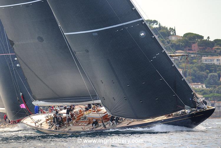 Maxis in the Mistral at Les Voiles de Saint-Tropez photo copyright Ingrid Abery / www.ingridabery.com taken at Société Nautique de Saint-Tropez and featuring the J Class class