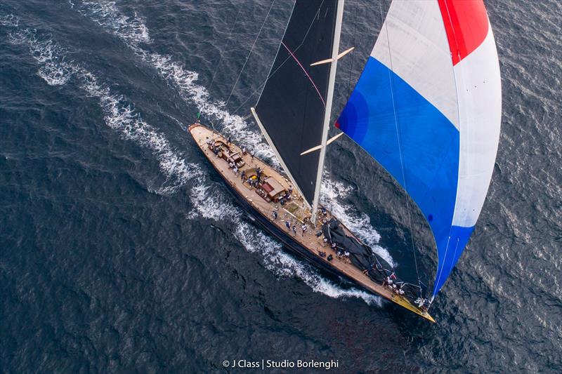 Velsheda on day 3 at the Maxi Yacht Rolex Cup photo copyright Studio Borlenghi taken at Yacht Club Costa Smeralda and featuring the J Class class