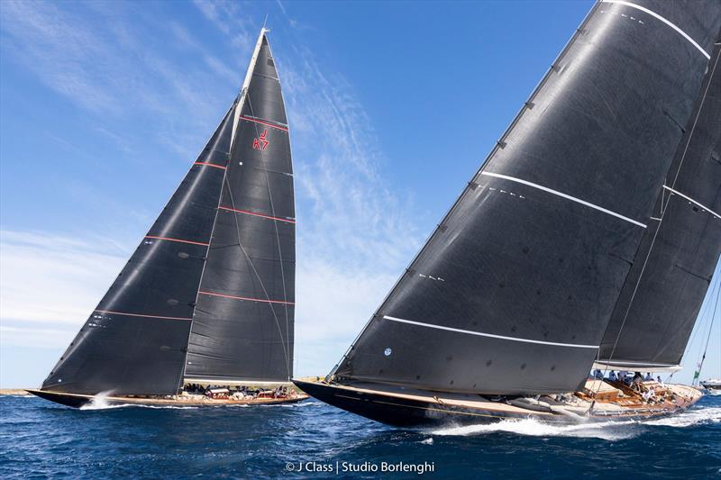 Velsheda and Svea on day 4 at the Maxi Yacht Rolex Cup photo copyright Studio Borlenghi taken at Yacht Club Costa Smeralda and featuring the J Class class