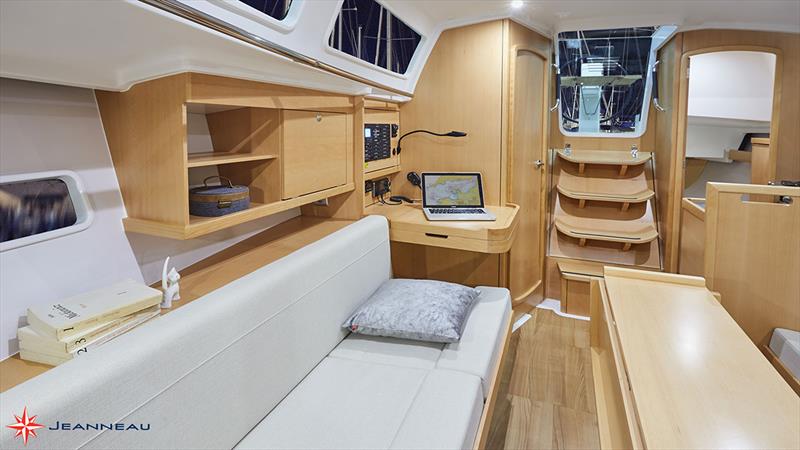Jeanneau Sun Odyssey 319 - Wide lounges and gentle incline on the companionway photo copyright Jeanneau France taken at  and featuring the Jeanneau class