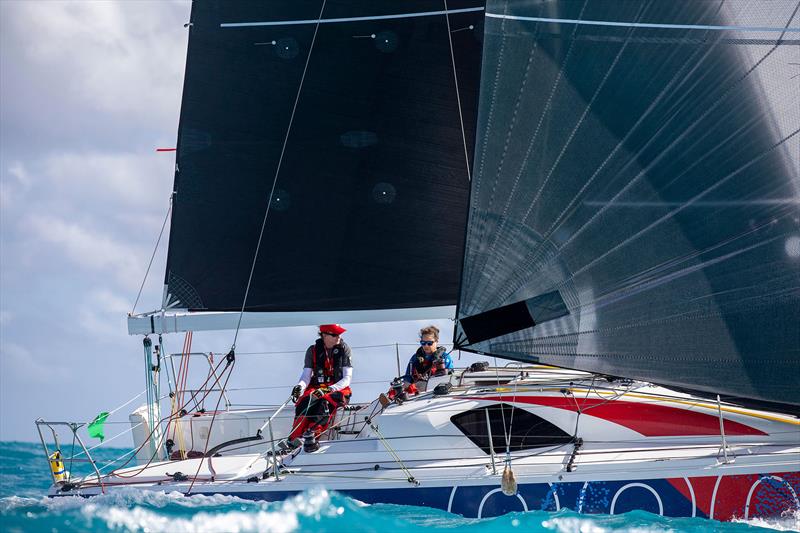 Ken Read and Suzy Leech sailing a Jeanneau Sun Fast 3300 in the 2020 Fort Lauderdale to Key West Race photo copyright Jeanneau America/Billy Black taken at Annapolis Yacht Club and featuring the Jeanneau class