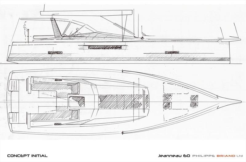 J60 sketch photo copyright Philippe Briand taken at  and featuring the Jeanneau class
