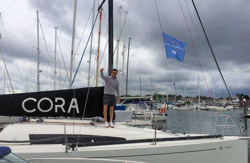 Tim Goodhew (Cora) winning first Jeanneau - UK Double Handed Offshore Series race 4 (Cowes - Dinard - St Malo Race) photo copyright Kate Cope taken at Royal Ocean Racing Club and featuring the Jeanneau class