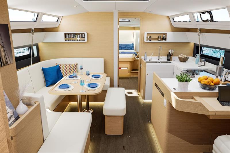 Jeanneau Sun Odyssey 455 - bright, welcoming interior photo copyright Jeanneau taken at  and featuring the Jeanneau class