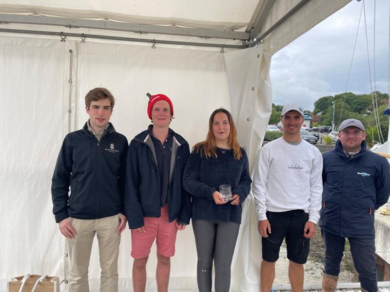 1st place Youth Boat - Team L-R: Gerard Cloke-Brown; Patrick Whelan; Annabel Whelan; Dylan Collingbourne. Far right: Liam Pardy, Sales Manager, SportsBoatWorld - photo © SportsBoatWorld
