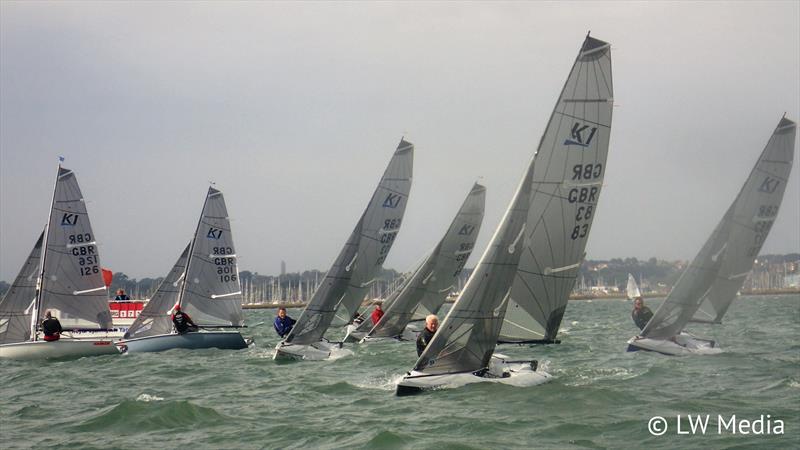 The fleet starts during the K1 Sea National at Lymington photo copyright Liam Willis / www.lw-media.co.uk taken at Royal Lymington Yacht Club and featuring the K1 class