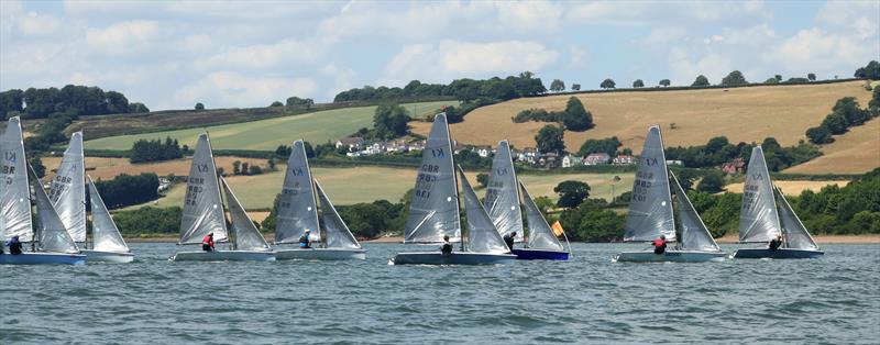 K1 Travellers off the start line at Teign Corinthian YC photo copyright Heather Davies taken at Teign Corinthian Yacht Club and featuring the K1 class