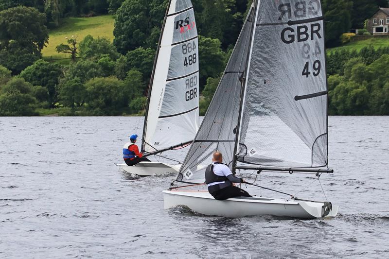 Dan Partington on his way to third overall - Border Counties Midweek Sailing Series event 4 at Llyn Tegid photo copyright John Hunter taken at  and featuring the K1 class