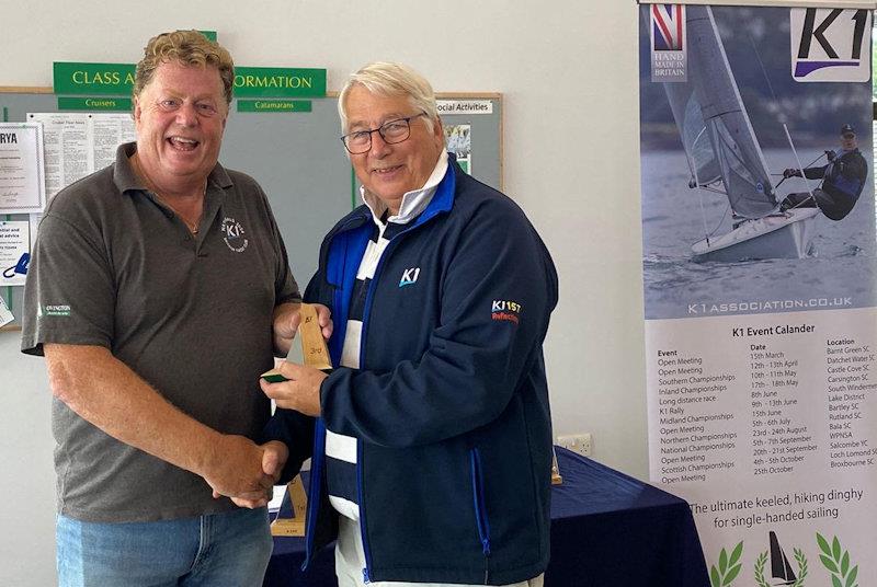 Geoff King, third in 'Beat Your Predicted Place' - Ovington Boats K1 Midlands Traveller Series at Rutland photo copyright Chris Swallow taken at Rutland Sailing Club and featuring the K1 class