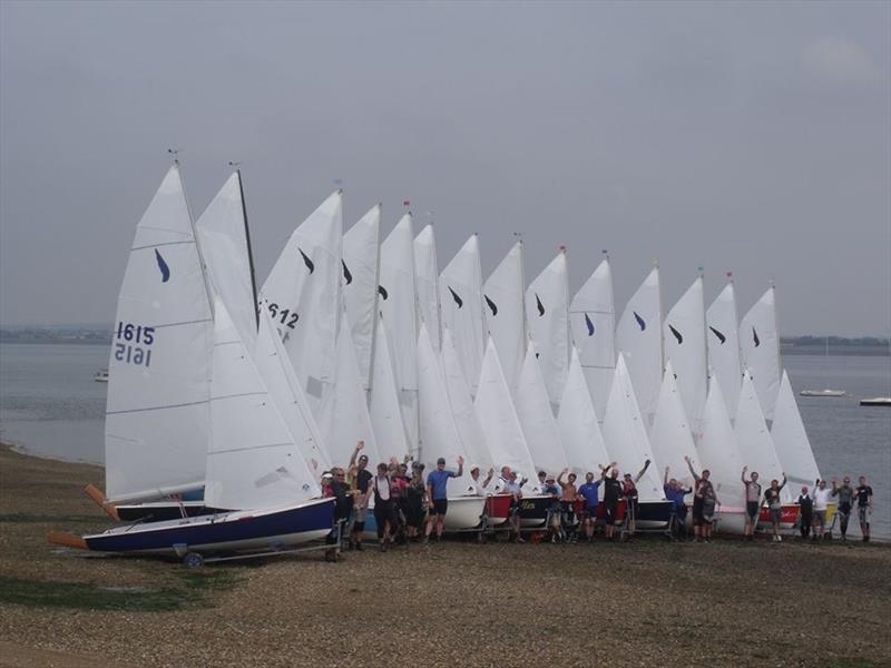 Kestrels lined up at Stone during the nationals photo copyright John Glasspool taken at Stone Sailing Club and featuring the Kestrel class