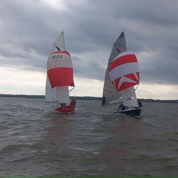 Paul Wilkinson and Steve Worf during the Kestrel Eastern Areas at Maylandsea Bay Sailing Club photo copyright Dean Saxton taken at Maylandsea Bay Sailing Club and featuring the Kestrel class