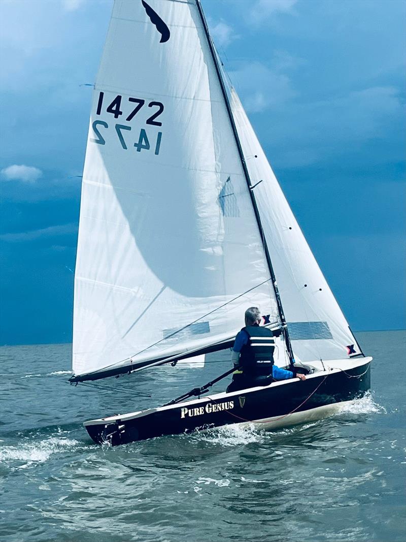 Chris Grice and Kenny Hobbs watching the thunder cloud during the 2026 Kestrel Nationals at Filey photo copyright Tim Drew taken at Filey Sailing Club and featuring the Kestrel class