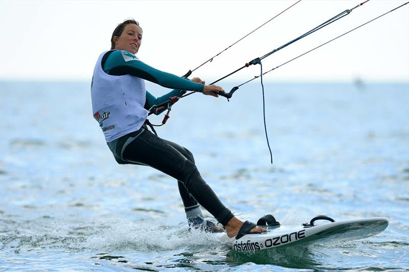 Nuria Goma kiteboarding in the Sail Melbourne Invited Classes photo copyright Sport the library taken at Sandringham Yacht Club and featuring the Kiteboarding class